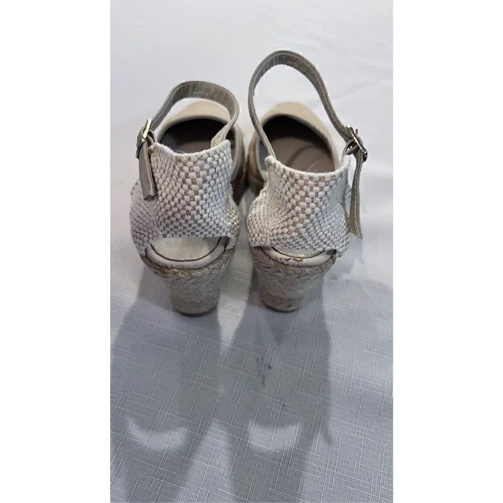 IISE JACOBSEN TAN ESPADRILLES WEDGE HEELS WOMENS SIZE 7